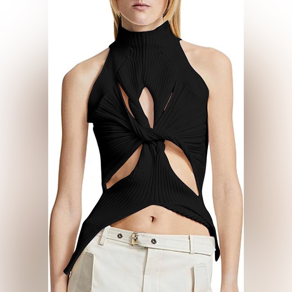 New never worn sexy black cut out sweater. Size small.